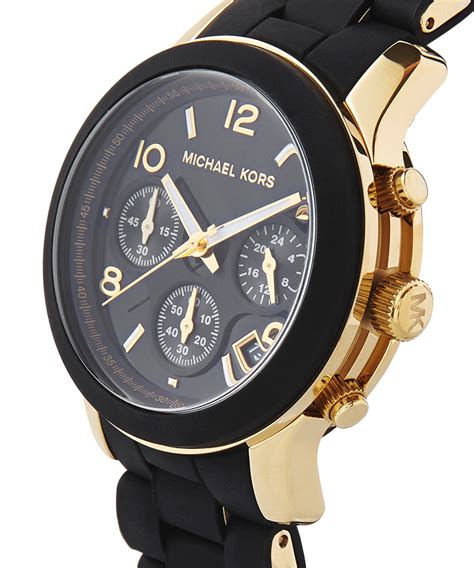 michael kors mens gold watch black face|michael kors black watch women's.